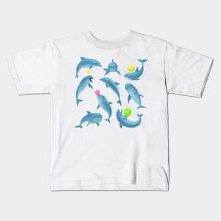 dolphin set playing Kids T-Shirt